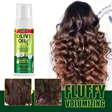 موس ترطيب الزيتون الأخضر طويل الأمد مضاد للتجعد، غسول إعداد الشعر القوي لتصفيف الشعر المجعد 207 مل