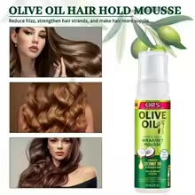 موس ترطيب الزيتون الأخضر طويل الأمد مضاد للتجعد، غسول إعداد الشعر القوي لتصفيف الشعر المجعد 207 مل